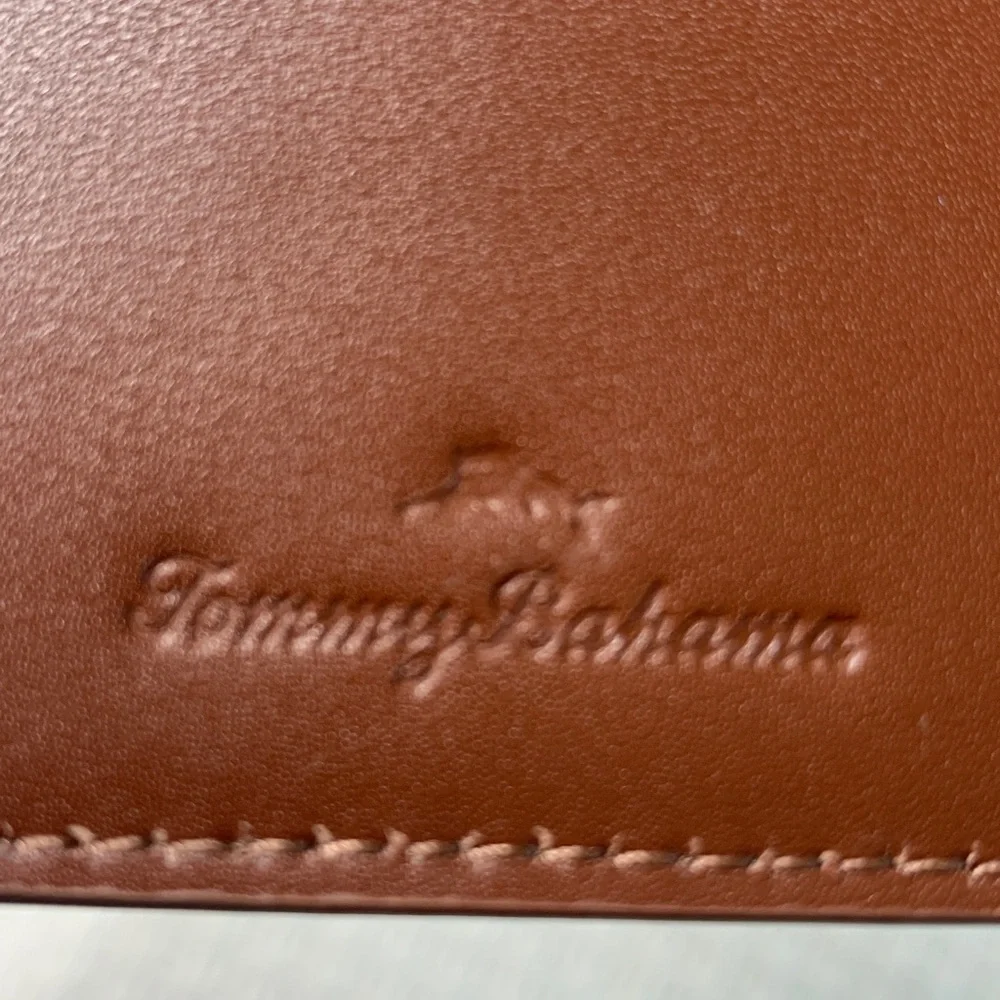 Tommy Bahama brown leather cardholder mens wallet